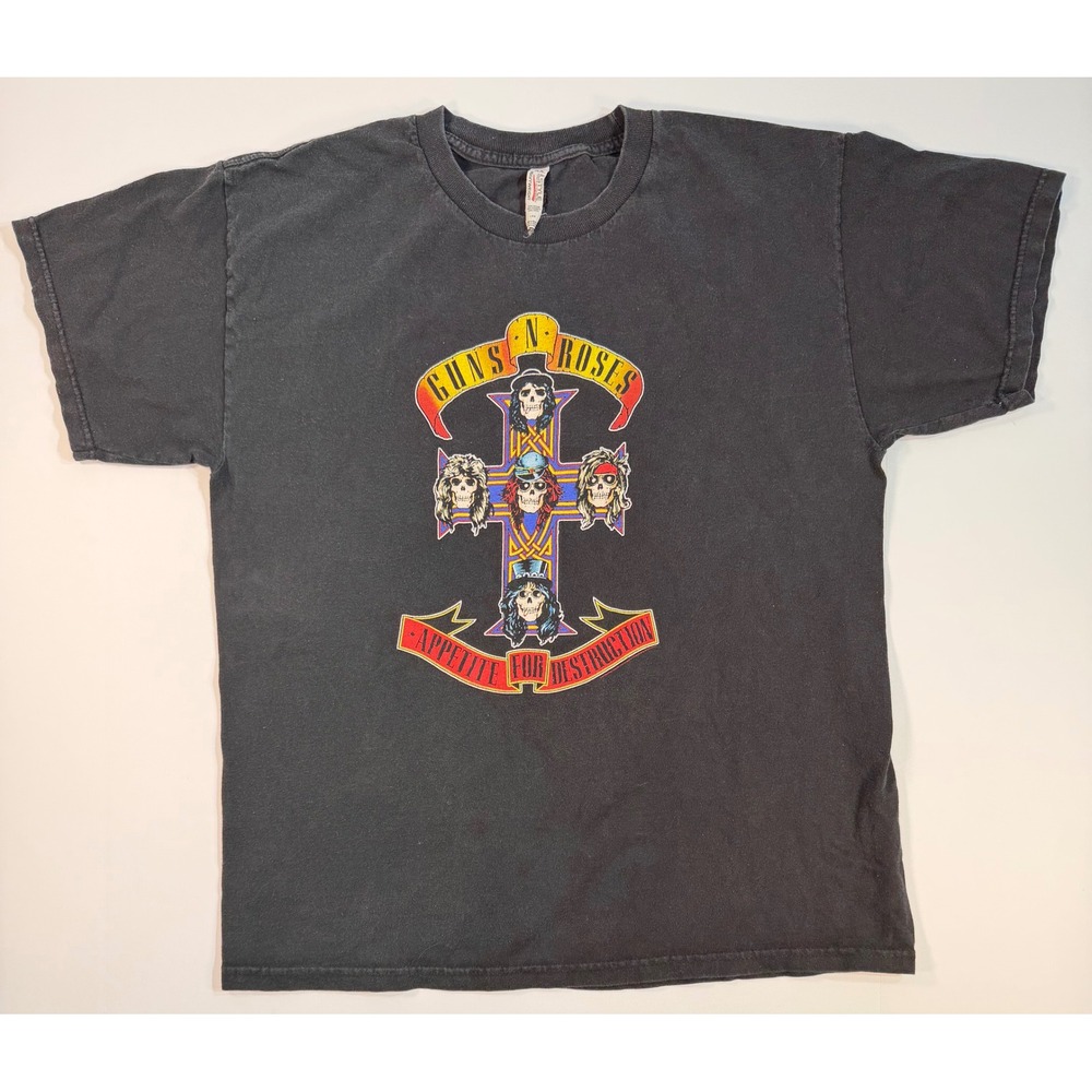 Guns N Roses Appetite For‎ Destruction T-Shirt Alstyle Black Large Rock Band Tee